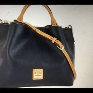 D & B Smooth Leather Brenna Satchel - Marine Blue